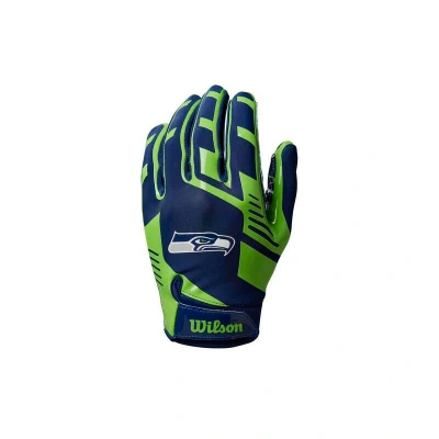 Afbeelding van Wilson NFL Receiver Gloves Stretch Fit Team Seattle Seahaks YOUTH One Size