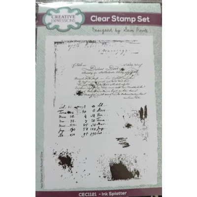 Afbeelding van Creative Expressions Sam Poole Ink Splatter 4&quot; x 6&quot; Clear Stempel Set, 4