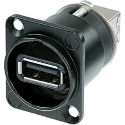 Afbeelding van Neutrik NAUSB W B USB A naar verloop chassisdeel zwart