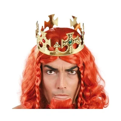 Afbeelding van Gouden Koning / prinsen kroon voor heren 7 x 59 cm Verkleedhoofddeksels