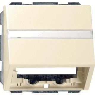 Afbeelding van Gira Systeem 55 datakap met draagring en tekstkader creme wit glanzend