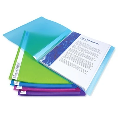 Afbeelding van Rapesco 0915 A4 Flexi Showmap met 10 Insteektassen, Diverse Felle Transparante Kleuren, Verpakking van