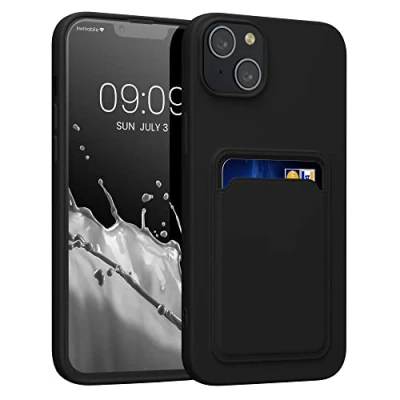 Afbeelding van kwmobile telefoonhoesje compatibel met Apple iPhone 14 Plus hoesje Case pasjeshouder Smartphone cover in zwart