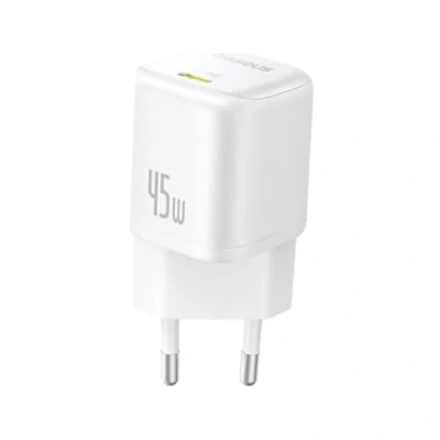 Afbeelding van Baseus Wall Charger PicoGo (P10176800213 00) GaN, Fast Charging, 45W, USB C Moon White (45 W), lader, Wit