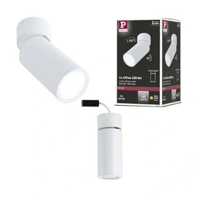 Afbeelding van Paulmann 93087 LED plafondlamp opbouwlamp Turnal 470lm 3 Step Dim zwenkbaar rond incl. 1x6 watt dimbaar wit mat metaal 2700 K Coin