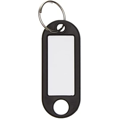 Afbeelding van WEDO 262811801 Sleutelhanger om te beschrijven, zwart, 100 stuks, met ring