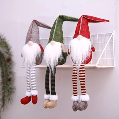 Afbeelding van Leipple Kabouter Kerst Ornamenten Gonk Decoratie Handgemaakte Zweedse Tomte Gnomes Pluche Scandinavische Santa Elf Tafel Kerstboom Opknoping Woondecoratie 3 Packs