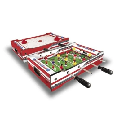 Afbeelding van Carromco Multispel FLIP XM 2 in 1 multigame speeltafel met tafelspellen, tafelhockey/airhockey pushers en tafelvoetbalspel/voetbal ballen