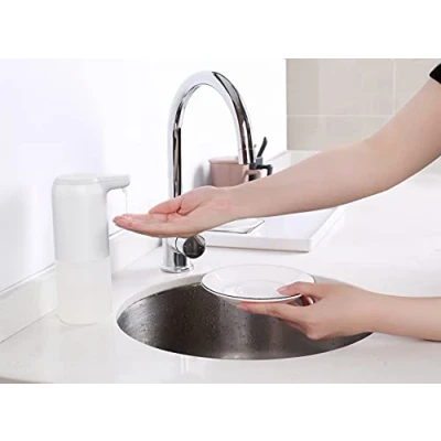 Afbeelding van SDE02001 Automatische zeepdispenser Handdesinfecterende dispenser 300 ml / 10.5 oz Touchless Sensor Handvrije voor douchegel/gezichtsreiniger/wasmiddel, ABS kunststof, wit
