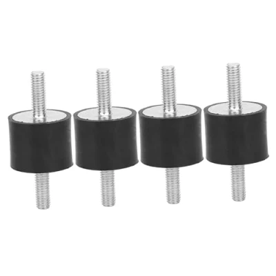 Afbeelding van 4 stuks M6 trillingsdempende rubberen isolatorbevestigingen met 2 schroefdraadbouten Schokdemper Dubbele uiteinden Schroef Trilling Dempingbevestigingen Silent Block Demper Auto Boat Coil (VV25 * 20 18)