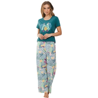 Afbeelding van Dames Pyjamaset Rebelle Tropical Jungle Viscose/Katoen Maat 36