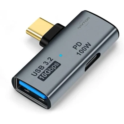 Afbeelding van USB C OTG adapter naar 3.2 splitter met 100 W PD snel opladen voor laptop tablet telefoon