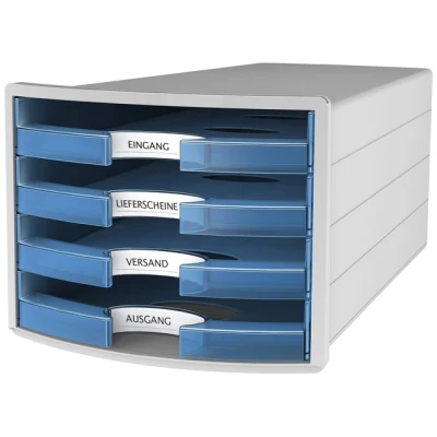 Afbeelding van Han Ha 1013 64 Ladenkast Impuls Met 4 Open Laden Blauw Transparant