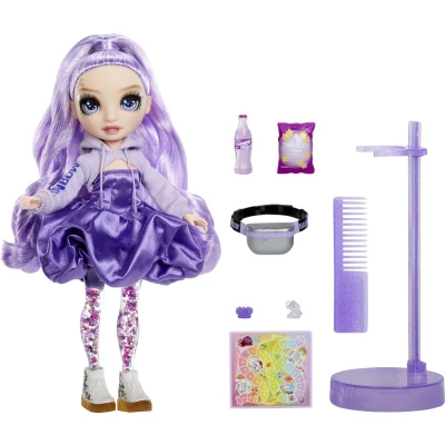 Afbeelding van Rainbow High Sparkle and Shine Viola (Paars) 28 cm Modepop met Vloeibare Glitters in Haar Benen, Schud om Ze Te Zien Glinsteren, Ideaal Voor Kinderen Van 4 12 Jaar Oud