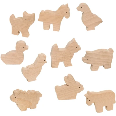 Afbeelding van Goki Houten Boerderij Dieren, 10st.
