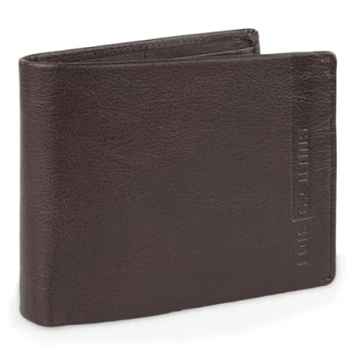 Afbeelding van Lois Porte Monnaie homme Cuir Souple Petit Format Bourse Multi Rangements Anti RFID. Carte Cuir. 202690, Bruine