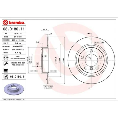 Afbeelding van Brembo Remschijven 08.D180.11