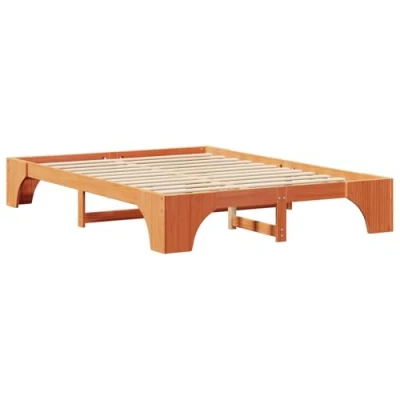 Afbeelding van vidaXL Bedframe Wax bruin Massief hout 140 x 200 cm Stevig Rechthoekig