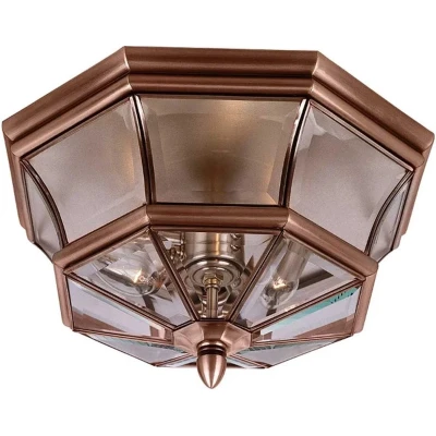 Afbeelding van Quoizel LED Wand Buitenlamp Newbury 3X E14 Max 60W IP44 Dimbaar Lacquered Aged Copper