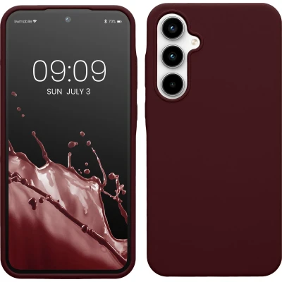 Afbeelding van kwmobile telefoonhoesje geschikt voor Samsung Galaxy A35 Hoesje met siliconen coating Smartphone case in bordeaux violet