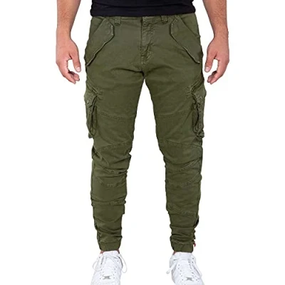 Afbeelding van Alpha Industries Combat Cargobroek, Heren, Maat: 34, Dark olive
