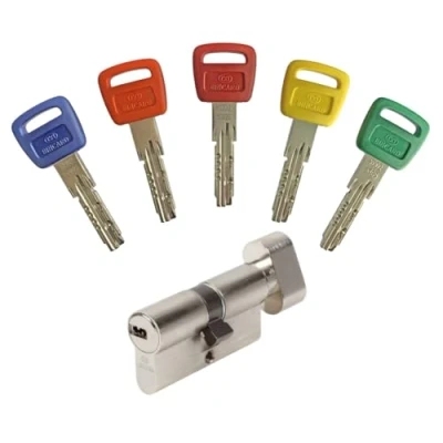 Afbeelding van Bricard cilinder Olympia 30 + knop. 5 sleutels, zilver