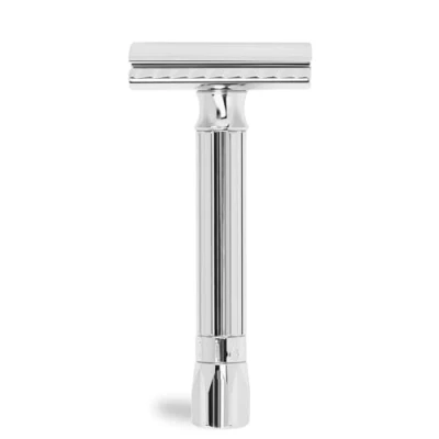 Afbeelding van MERKUR Verstelbaar scheermes 500C chroom klassiek glanzend tweedelig premium scheerapparaat met rechte snit ideaal voor nat scheren zink gegoten messing handvat Made in Germany