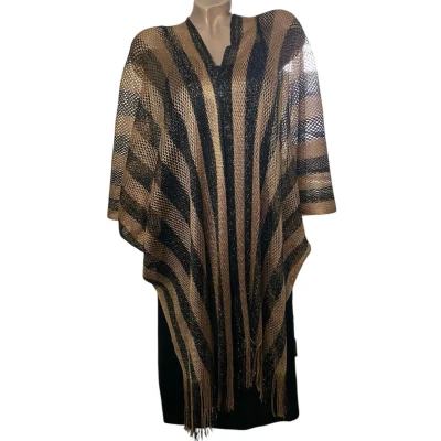 Afbeelding van Kaftan Vest Omslagsjaal glanzend in het effen kleur wit/zilver