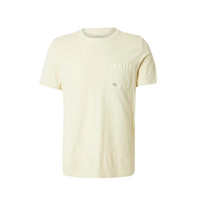 Afbeelding van s.Oliver MIT Brusttasche Tshirt basic, Heren, Maat: XXL, Hellgelb