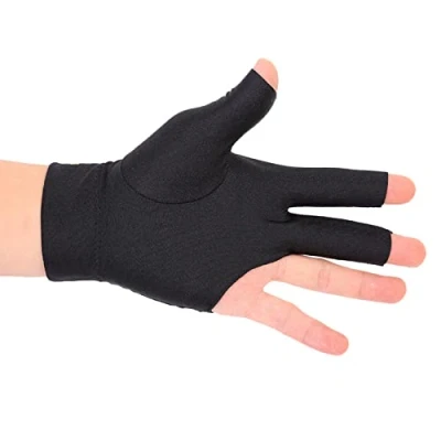 Afbeelding van Tbest biljarthandschoen links snooker biljart pool linkshandig, 3 vingers keue spandex handschoen accessoires voor mannen en vrouwen