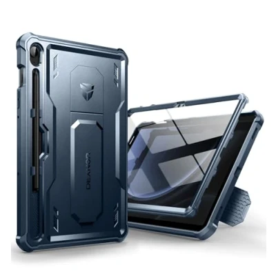 Afbeelding van Dexnor voor Samsung Galaxy Tab S9 FE hoesje, [ingebouwde schermbeschermer en kickstand] zware militaire bescherming schokbestendige beschermhoes