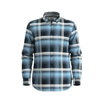 Afbeelding van s.Oliver geruit regular fit overhemd blauw