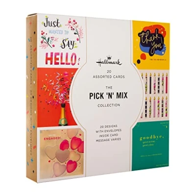 Afbeelding van Hallmark Diverse kaarten, multipack van 20 in eigentijdse ontwerpen