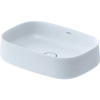 Afbeelding van Duravit zencha opzetwastafel 550 mm wit zijdemat zonder kraangat geslepen wondergliss 23735532791