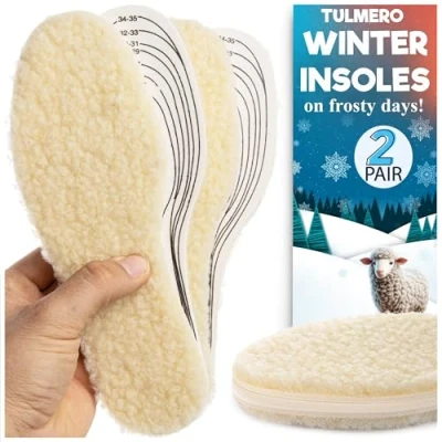Afbeelding van Inlegzolen voor kinderen, om op maat te snijden, lamsvachtzool warme lamswol, natuurlijke latex winterzolen, wollen zolen kinderschoenen, 2 paar, 22 36 TULMERO