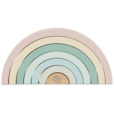 Afbeelding van bieco Houten regenboog om roze te stapelen