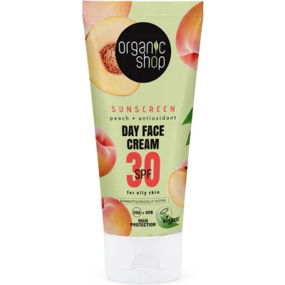 Afbeelding van Organic Shop Zonnebrandcréme Gezicht SPF 30 Vette huid 50 ml