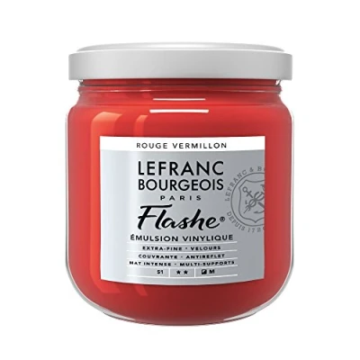 Afbeelding van Lefranc Bourgeois 300645 Flashe acryl en vinylverf, lichtecht, dekkend bestand tegen veroudering 400ml Pot, Vermilion Red