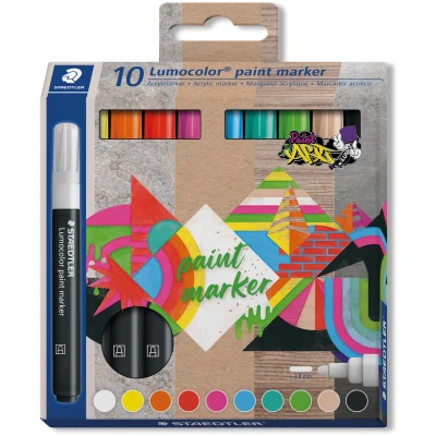 Afbeelding van Lumocolor paint marker ronde punt set 10 st