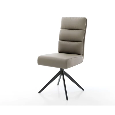 Afbeelding van DELIFE Draaistoel Pela Flex echt leer mud kruisframe breed zwart 360 draaibaar rocker functie pocketveer kern