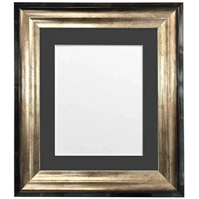 Afbeelding van FRAMES BY POST Firenza Hoogglans Zwart Fotolijst Plastic Glas met Zwarte Mount 16 &quot;x 12&quot; voor Afbeelding Grootte 12 8&quot;