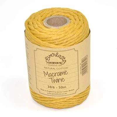 Afbeelding van 50M spoelen Everlasto enkele twist zacht katoen gekleurd macramé ambachtelijke touw 38/6 (ongeveer 4 mm) (York Gold)