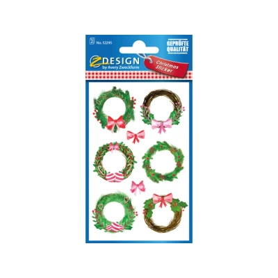 Afbeelding van Etiket Z design Christmas linnen kerstkransen 2 vel