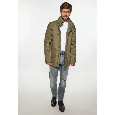 Afbeelding van DREIMASTER Vintage Heren Field Jacket XXL / Militaire Olijf 100% Katoen