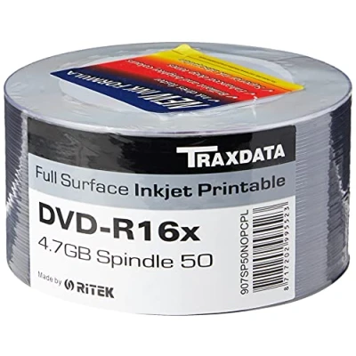 Afbeelding van Traxdata DVD R Printable 16x 4,7 GB 50 stuk(s)