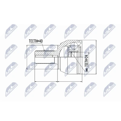Afbeelding van Homokineet reparatie set, aandrijfas NTY NPZ FR 021