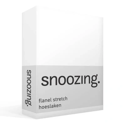 Afbeelding van Snoozing stretch flanel hoeslaken Extra breed Wit