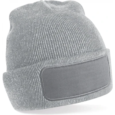 Afbeelding van Beechfield Original Patch Beanie B445 Heather Grey