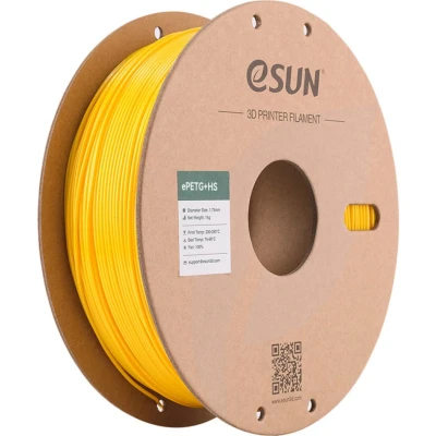 Afbeelding van eSUN PETG Filament 1.75mm, PETG+HS Hoge Snelheid 3D Printer Filament, Dimensionale Nauwkeurigheid +/ 0.03mm, 1KG Spoel (2.2 LBS) voor Printers (Effen Geel, 1KG)