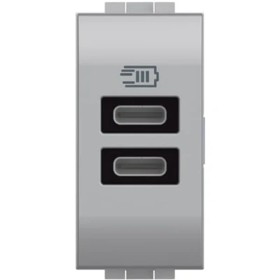 Afbeelding van Legrand livinglight 2 x usb c 15w 1 mod tech btnt4191cc